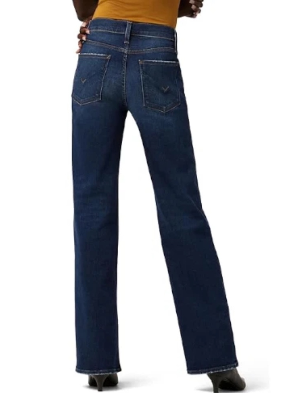 Hudson Rosie High Rise Wide Leg Jeans Poseidon Dark Wash Size 27 - Picture 2 of 8